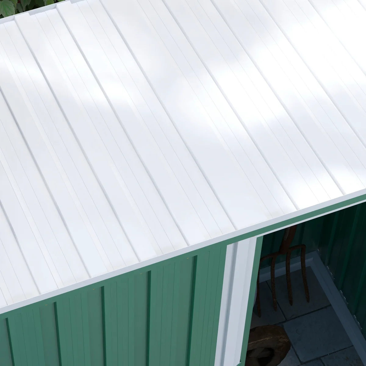 Grünes Gartenhaus aus Metall, 1,5 x 0,9 m